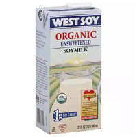 Westsoy Organic Soy Milk, Unsweetened, 32 Ounce