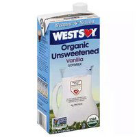 Westsoy Organic Unsweetened Soymilk, Vanilla, 32 Ounce