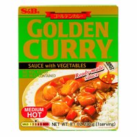 S&B Golden Curry Sauce Mix with Vegetables, Medium Hot, 8.1 Ounce