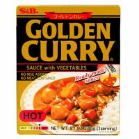 S&B Golden Curry Sauce Mix with Vegetables, Hot, 8.1 Ounce