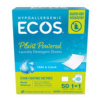 Ecosnext Laundry Detergent Sheets Free & Clear, 50 Each