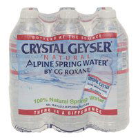 Crystal Geyser Alpine Spring Water, Bottles (Pack of 6), 101.4 Ounce