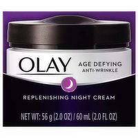 Olay Age Defying Anti-Wrinkle Night Cream, Replenishing, 2 Ounce