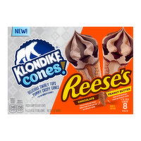 Klondike Frozen Dairy Dessert Cone Reese's Peanut Butter & Reese's Chocolate, 8 Each