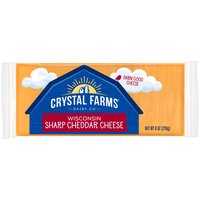 Crystal Farms Wisconsin Sharp Cheddar Cheese, 8 Ounce