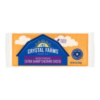 Crystal Farms Cheddar Cheese, Extra Sharp, 8 Ounce