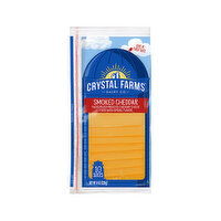 Crystal Farms Smoked Cheddar Cheese Slices, 8 Ounce