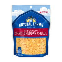 Crystal Farms Shredded Wisconsin Sharp Cheddar Cheese, 8 Ounce