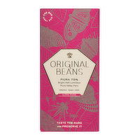 Original Beans Piura 75% Dark Organic Chocolate Bar, 70 Gram