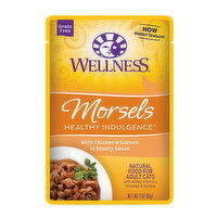 Wellness Cat Pouches Chicken and Salmon Morsels, 3 Ounce