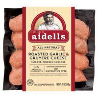 Aidells Chicken Sausage, Roasted Garlic & Gruyere, 12 Ounce