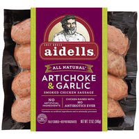 Aidells Chicken Sausage, Artichoke & Garlic Smoked, 12 Ounce