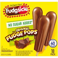 Popsicle Original Fudge Pops, No Sugar Added, 18 Each