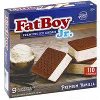 FatBoy Jr. Ice Cream Sandwiches, Vanilla, 9 Each