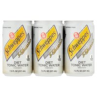 Schweppes Diet Tonic Mini, Bottles (Pack of 6), 45 Ounce