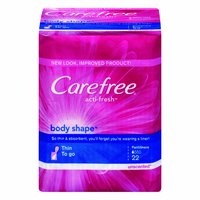 Carefree Acti-Fresh Body Shape Pantiliners, Thin, Unscented, 22 Each