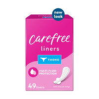 Carefree Thong Panty Liners, Unwrapped, Unscented, 49 Each