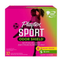 Playtex Sport Odor Shield Tampons, Regular & Super Absorbency, 32 Each