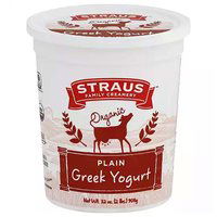 Straus Organic Greek Yogurt, Plain, 32 Ounce