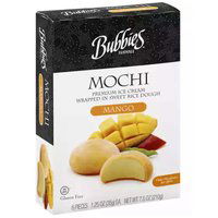 Bubbies Premium Mochi Ice Cream, Mango, 6 Each