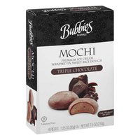 Bubbies Mochi Ice Cream, Triple Chocolate, 6 Each