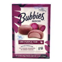 Bubbies Mochi Ice Cream Ube, 6 Each