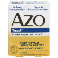 Azo Yeast Tablets, 60 Each