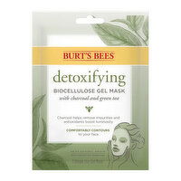 Burt's Bees Detoxifying Biocellulose Gel Mask with Charcoal & Green Tea, 1 Each