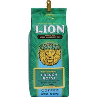 Lion Coffee Antioxidant French Roast, Ground, 8 Ounce