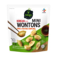 Bibigo Korean Style Mini Wontons Pork & Vegetable Dumplings, 24 Ounce