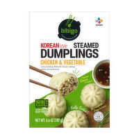 Bibigo Steamed Dumplings - Chicken and Vegetable, 6 Ounce