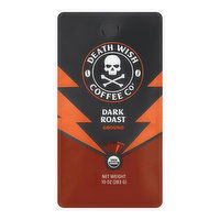 Death Wish Coffee Co Dark Roast Ground Coffee, 10 Ounce