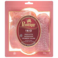 Principe Trio Prosciutto Sopressata Calabrese Sliced, 6 Ounce