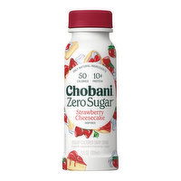 Chobani Zero Sugar Strawberry Cheesecake Inspired Yogurt-Cultured Dairy Drink, 7 Ounce