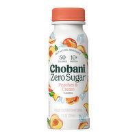 Chobani Zero Sugar Peaches & Cream Flavored Yogurt-Cultured Dairy Drink, 7 Ounce