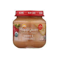 HappyBaby Organic Baby Food, Bananas & Strawberries, Stage 2, 4 Ounce