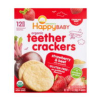 Happy Baby Organics Strawberry Beet Organic Teether Crackers, 1.69 Ounce