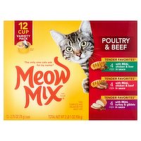 Meow Mix Sngle Cups-tender Fvt, 2.75 Ounce