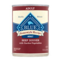 Blue Homestyle Recipe Beef Dinner with Garden Vegetables Adult Natural Food for Dogs, 12.5 Ounce