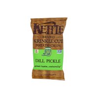 Kettle Potato Chips, Krinkle Cut, Dill Pickle, 5 Ounce