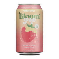 Bloom Pop Strawberry Cream Prebiotic Soda, 12 Ounce
