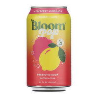 Bloom Pop Raspberry Lemonade Prebiotic Soda, 12 Ounce