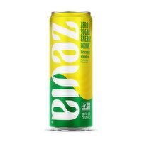 Zevia Pineapple Paradise Zero Sugar Energy Drink (Single), 12 Ounce
