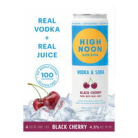 High Noon Vodka, Black Cherry, Cans (4-pack), 1420 Millilitre