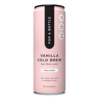 Pop & Bottle Oat Latte Cold Brew Vanilla, 8 Ounce