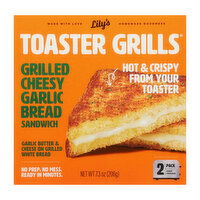 Lily's Toaster Grills Grilled Cheesy Garlic Bread Sandwich, 2 count, 8 Ounce