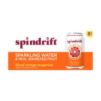 Spindrift Unsweetened Blood Orange Tangerine Sparkling Water, 8-count, 96 Ounce