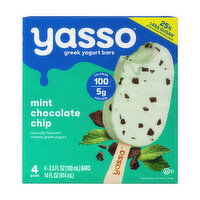 Yasso Frozen Greek Yogurt Mint Chocolate Chip Bars, 4 Each