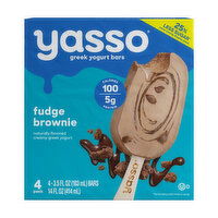 Yasso Frozen Greek Yogurt Fudge Brownie Bars, 4 Each