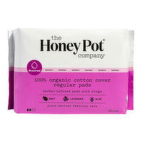 The Honey Pot Organic Top Sheet Regular Herbal Menstrual Pads, 20 Each